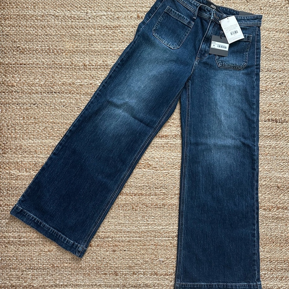 Relaxed Wide-Leg Women's Jeans - Dark Blue